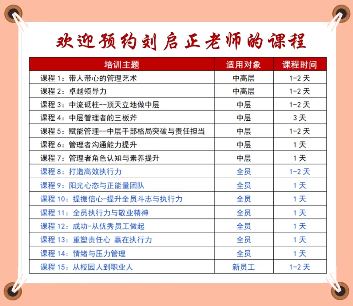 欢迎预约刘启正老师的课程